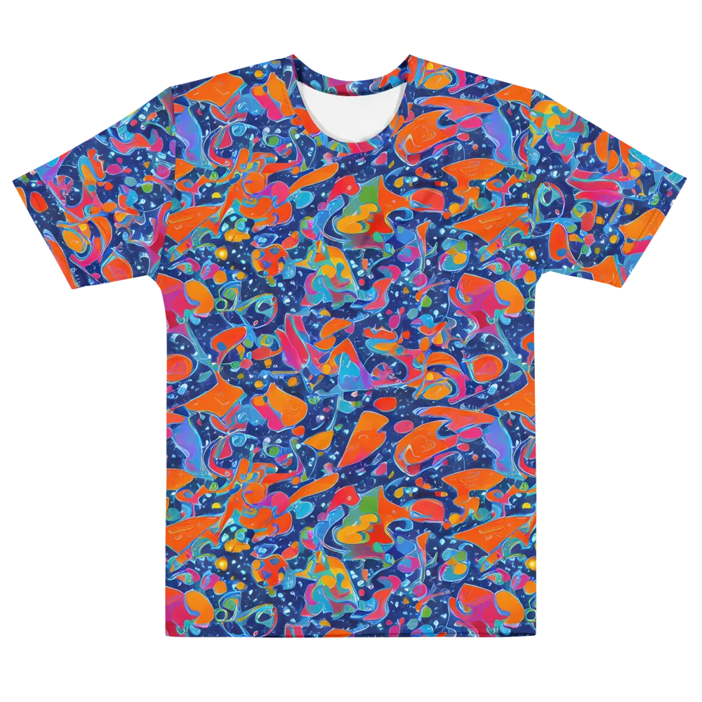 Cosmic Splatter on Men's Cotton Crew Neck T-Shirt — Front