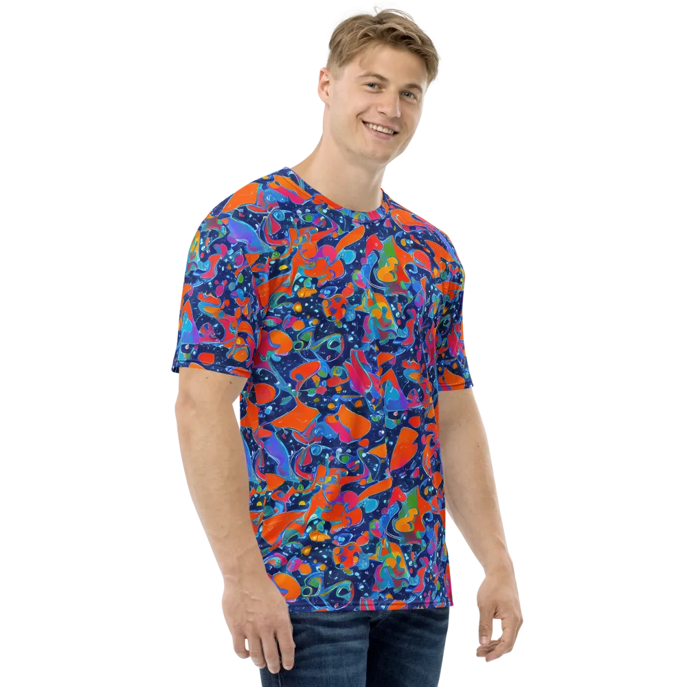 Cosmic Splatter on Men's Crew Neck T-Shirt — Right