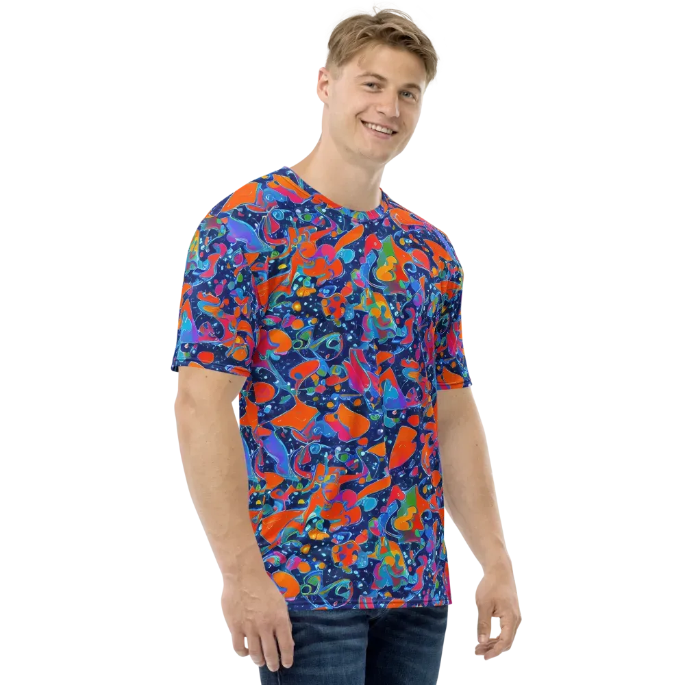 Cosmic Splatter on Men's Crew Neck T-Shirt — Right