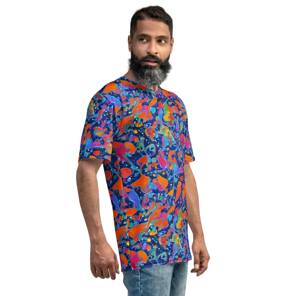 Cosmic Splatter on Men's Crew Neck T-Shirt — Right