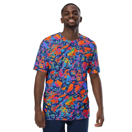Cosmic Splatter on a Men's Crew Neck T-Shirt