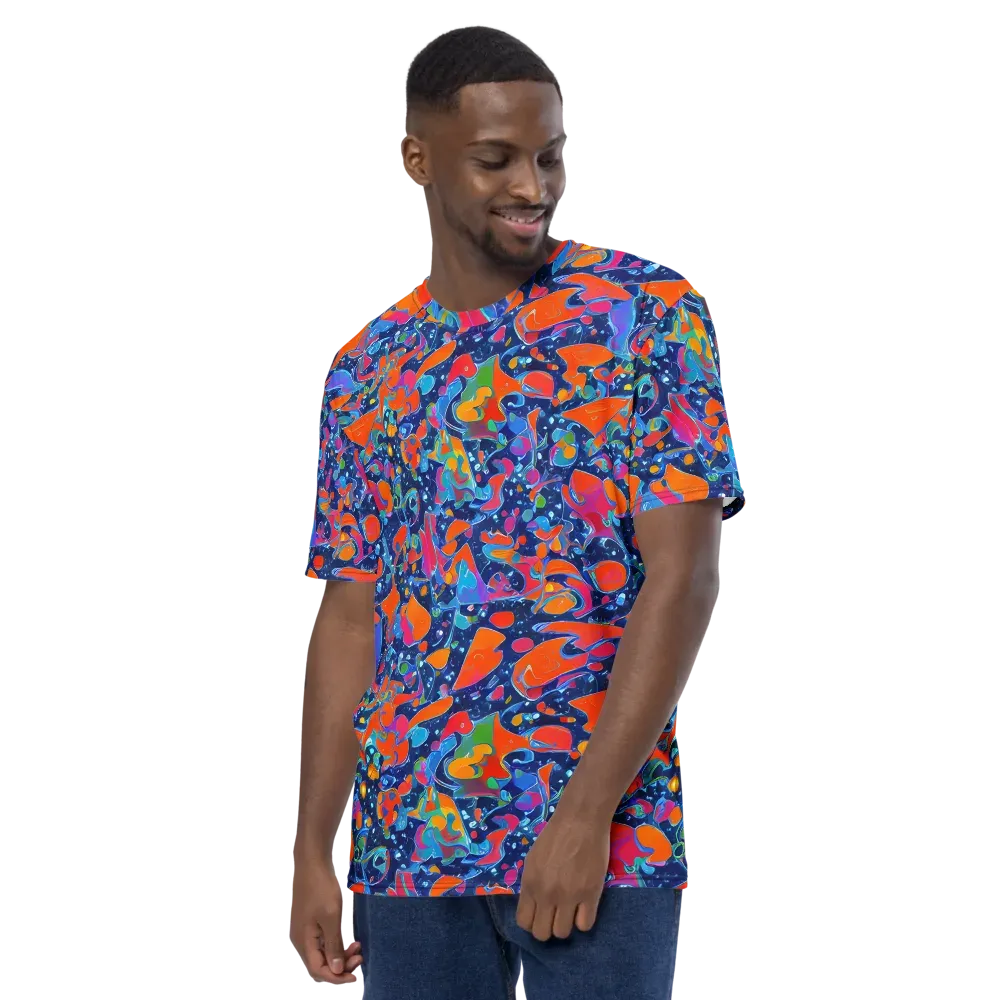Cosmic Splatter on Men's Crew Neck T-Shirt — Left