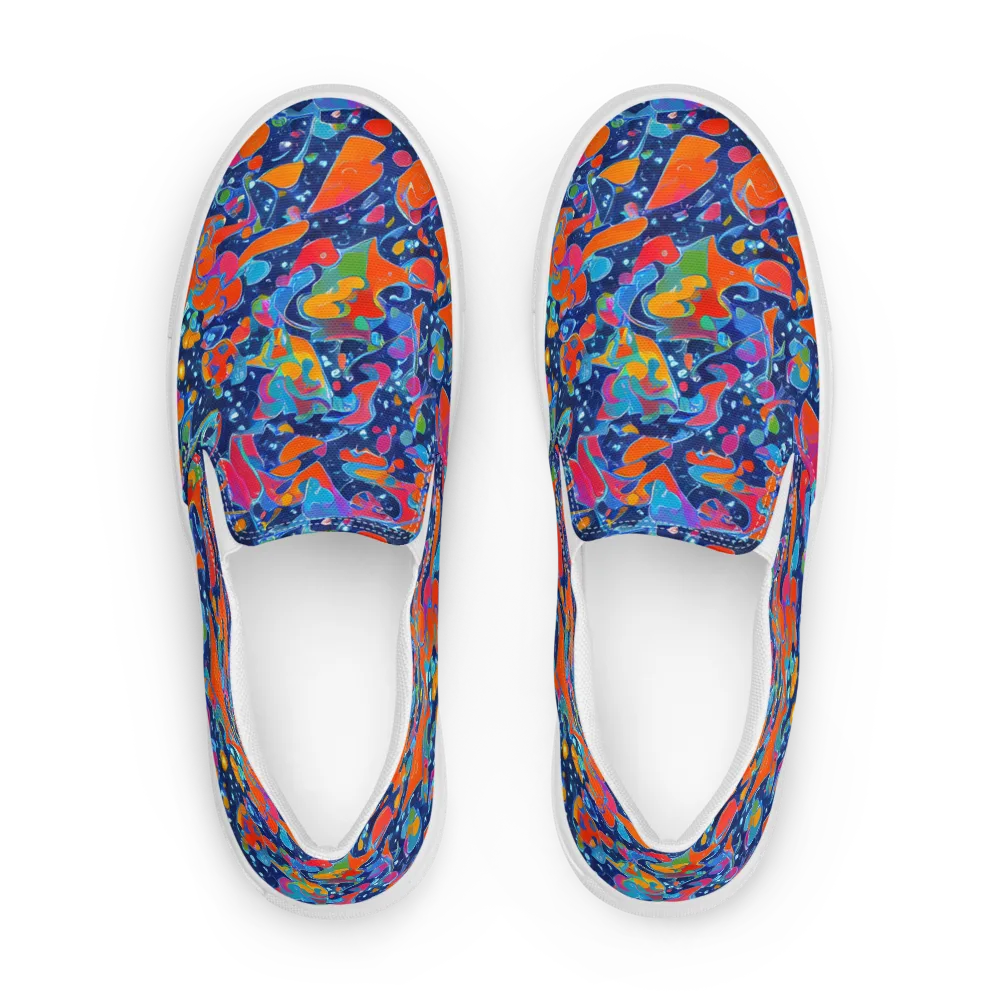 Cosmic Splatter on Men's Slip-On Canvas Shoes — Front