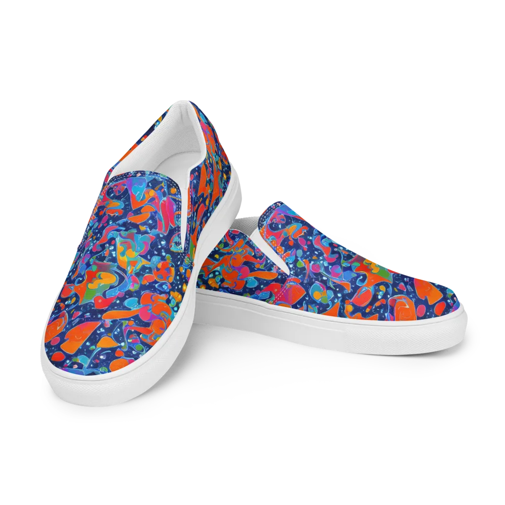 Cosmic Splatter on Men's Slip-On Canvas Shoes — Left Front