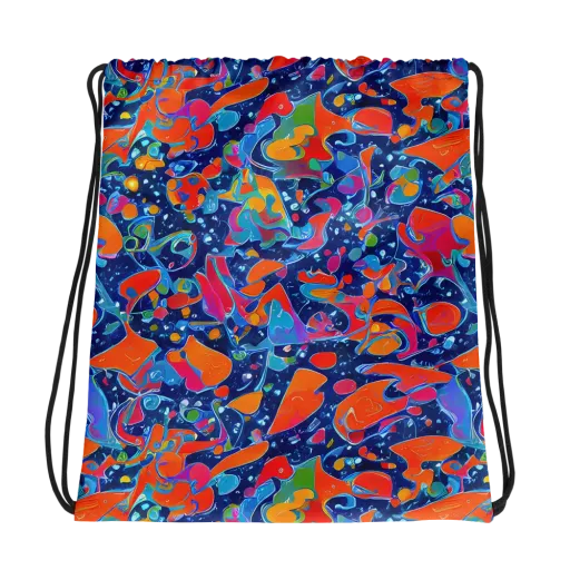 Cosmic Splatter on a Drawstring Bag