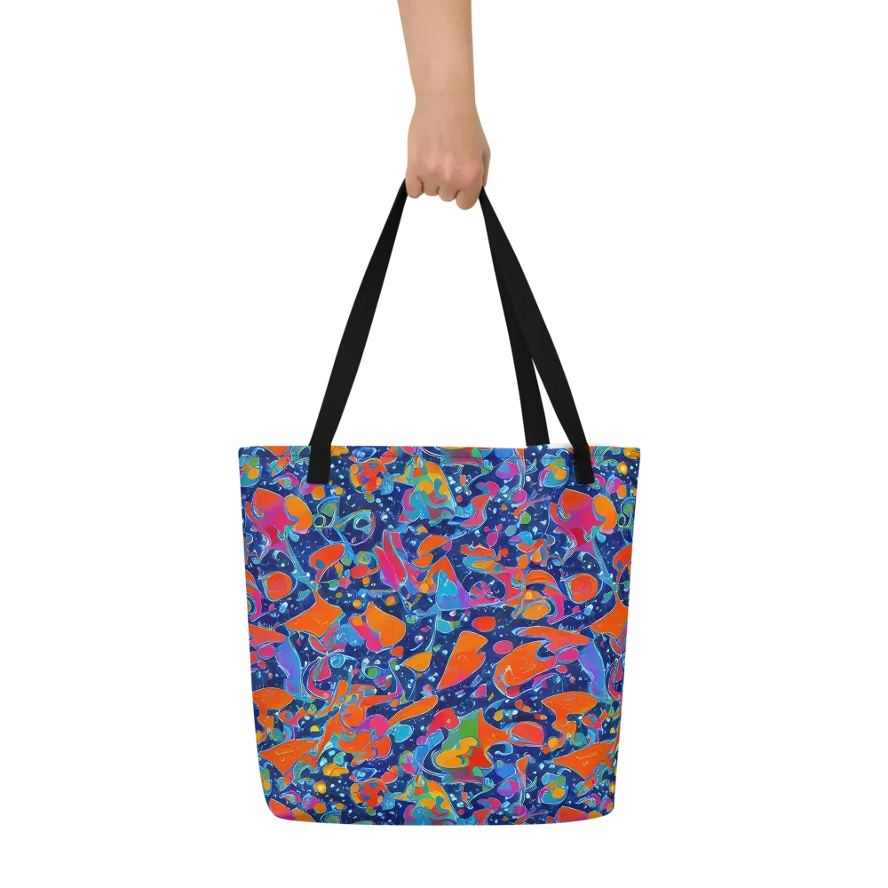 Cosmic Splatter on Large Tote Bag W/ Pocket — Front