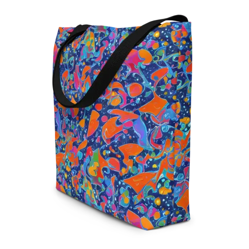 Cosmic Splatter on a Large Tote Bag W/ Pocket