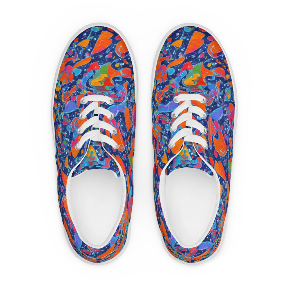 Cosmic Splatter on Men's Lace-Up Canvas Shoes — Front