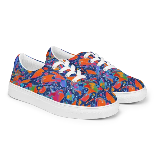 Cosmic Splatter on a Men's Lace-Up Canvas Shoes