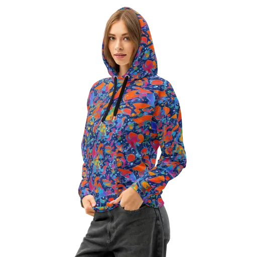 Cosmic Splatter on a Cotton Hoodie