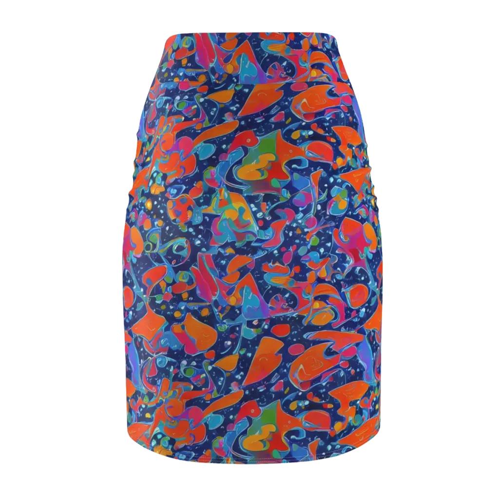 Cosmic Splatter on Pencil Skirt — Back