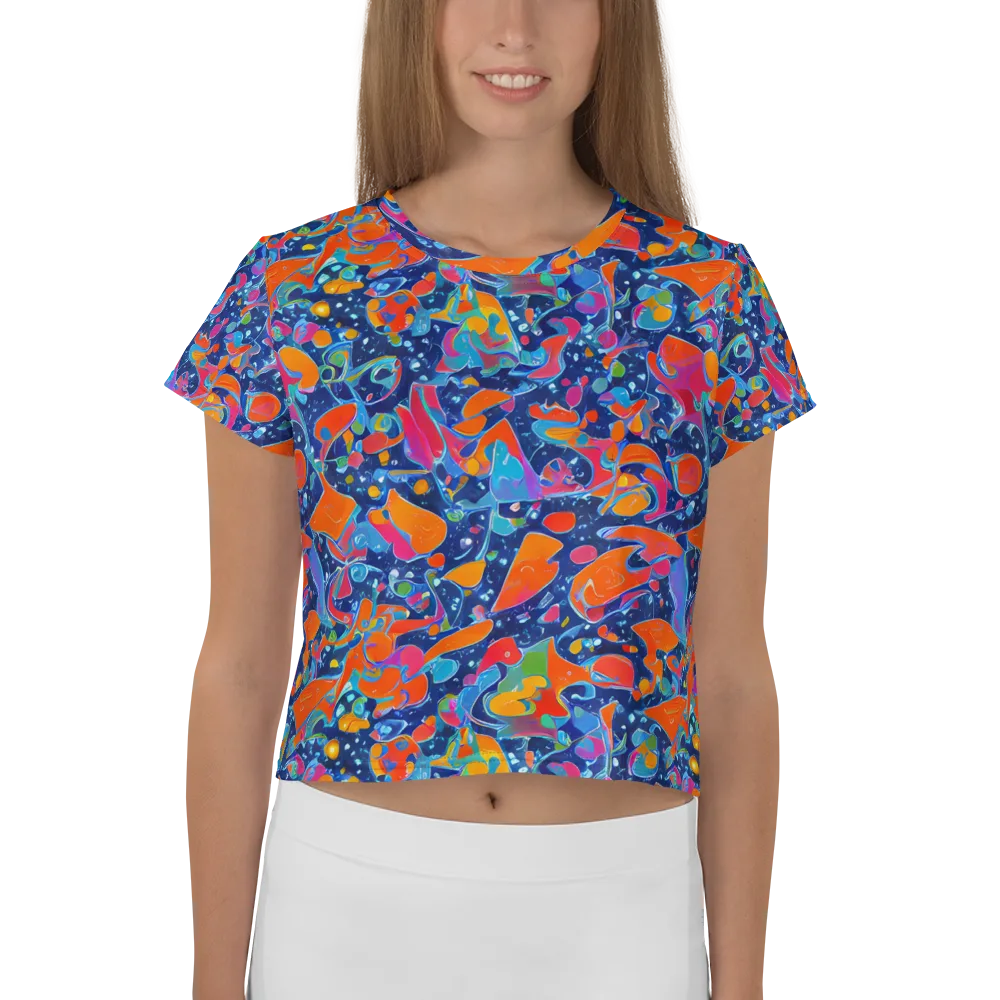 Cosmic Splatter on Crop Tee — Front