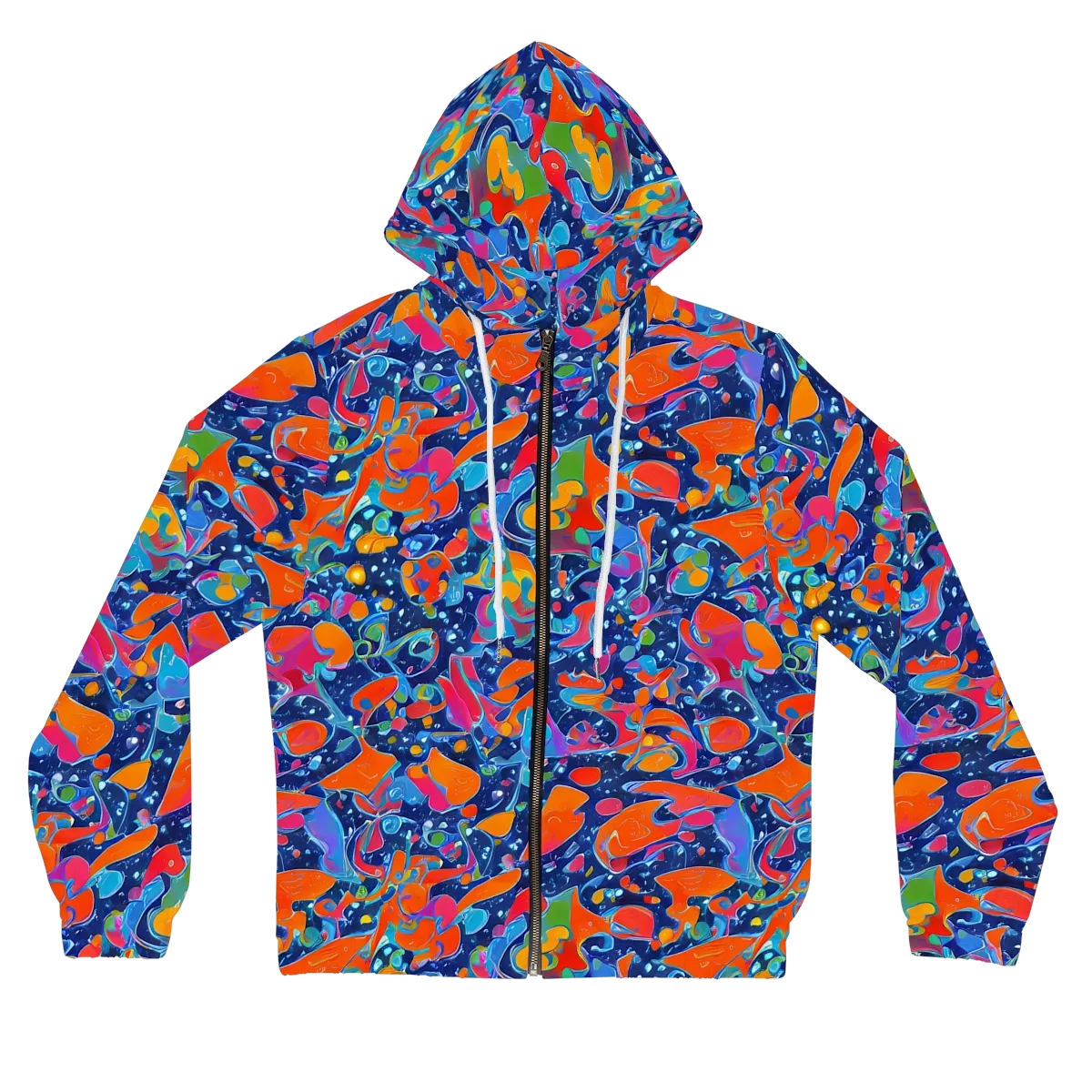 Cosmic Splatter on Women's Full-Zip Hoodie — Front