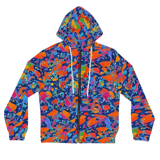 Cosmic Splatter on a Women's Full-Zip Hoodie