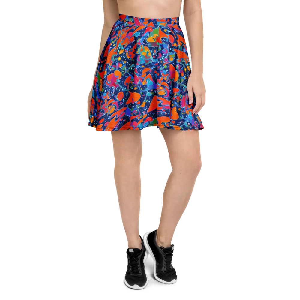 Cosmic Splatter on Skater Skirt — Front