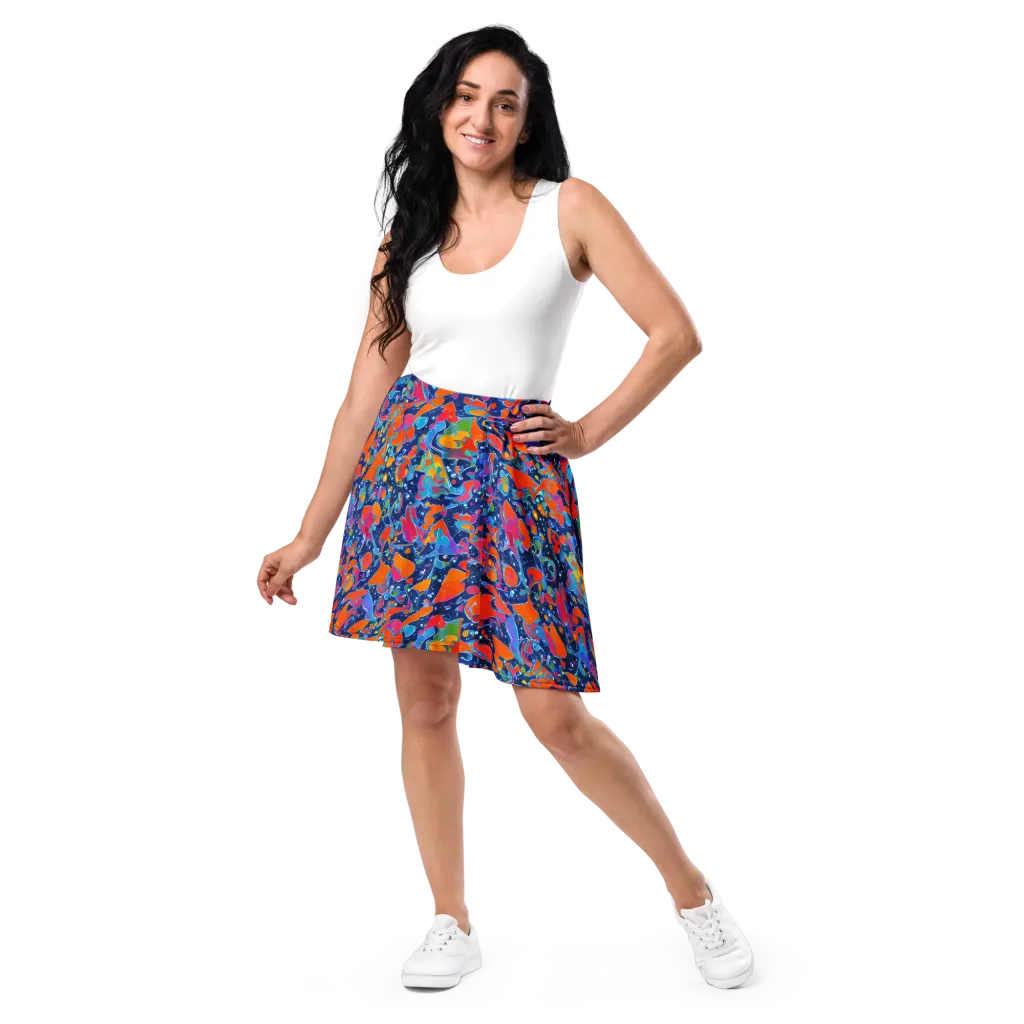 Cosmic Splatter on Skater Skirt — Front