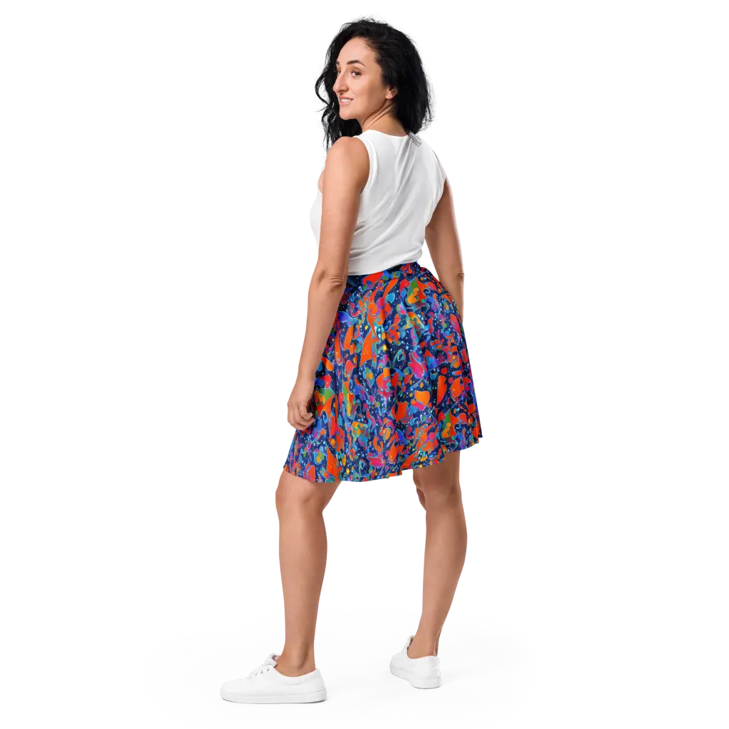 Cosmic Splatter on Skater Skirt — Back