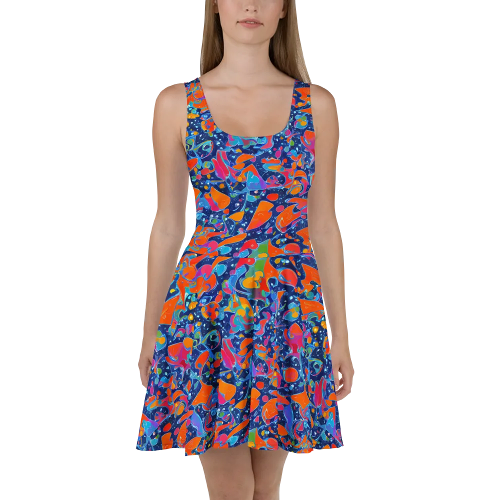Cosmic Splatter on Skater Dress — Front