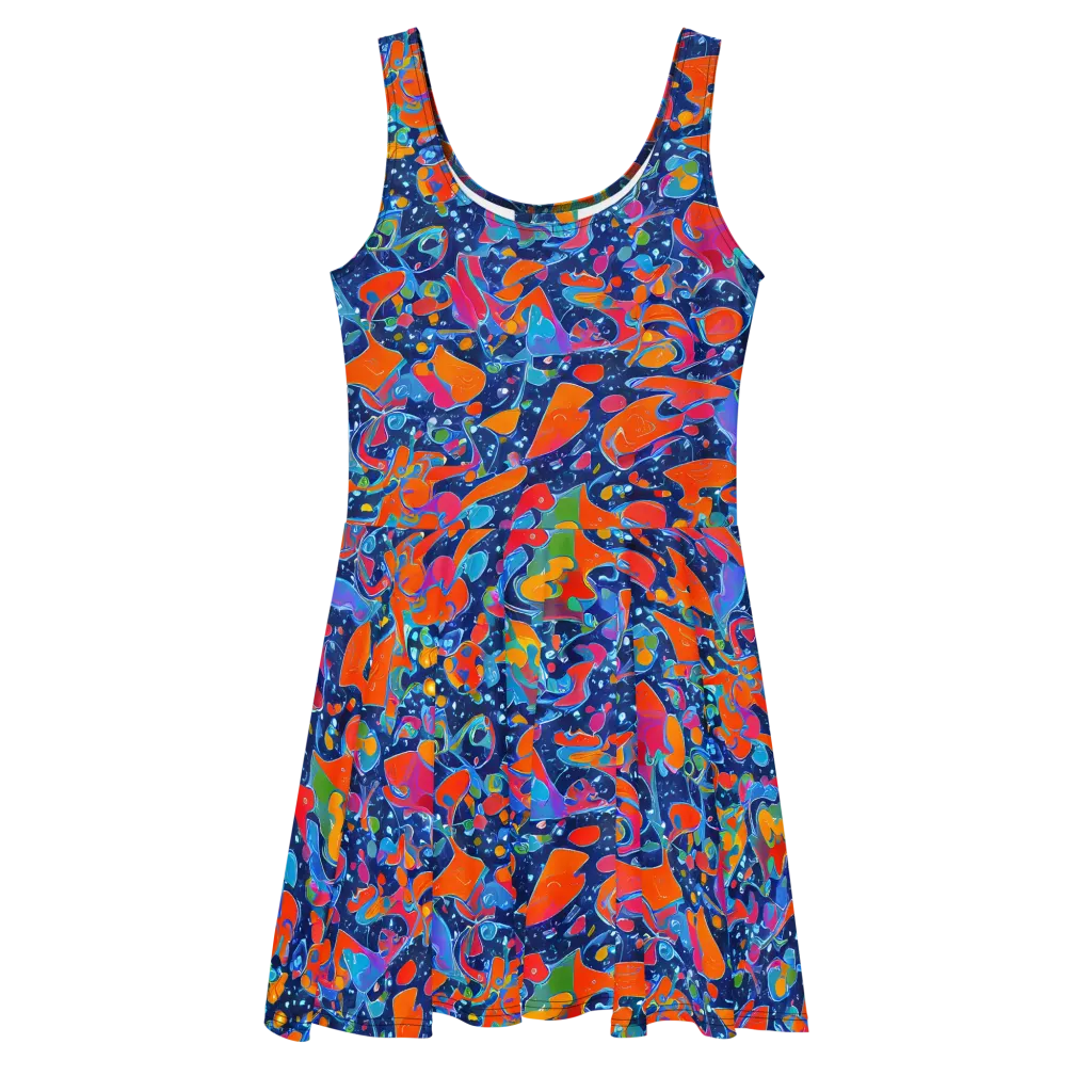 Cosmic Splatter on Skater Dress — Front