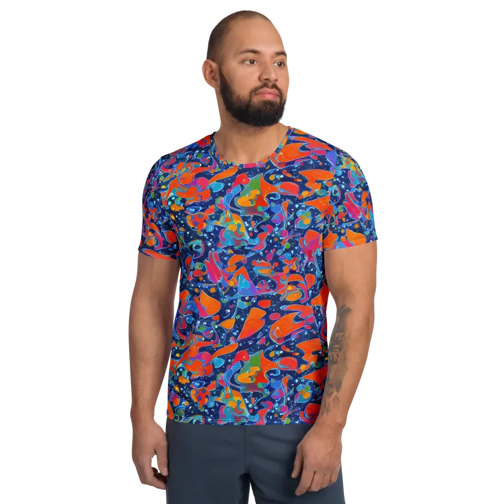 Cosmic Splatter on Men's Athletic T-Shirt — Front