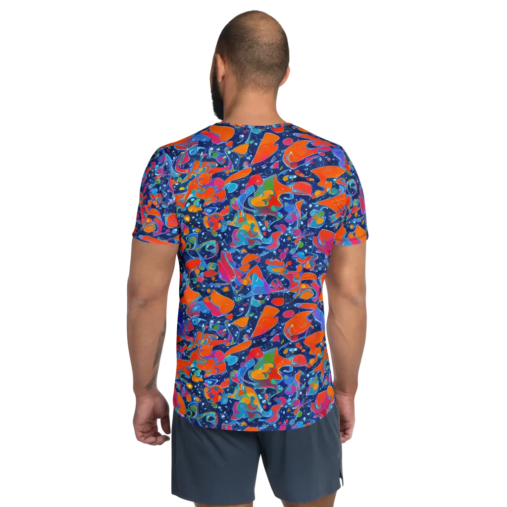 Cosmic Splatter on Men's Athletic T-Shirt — Back