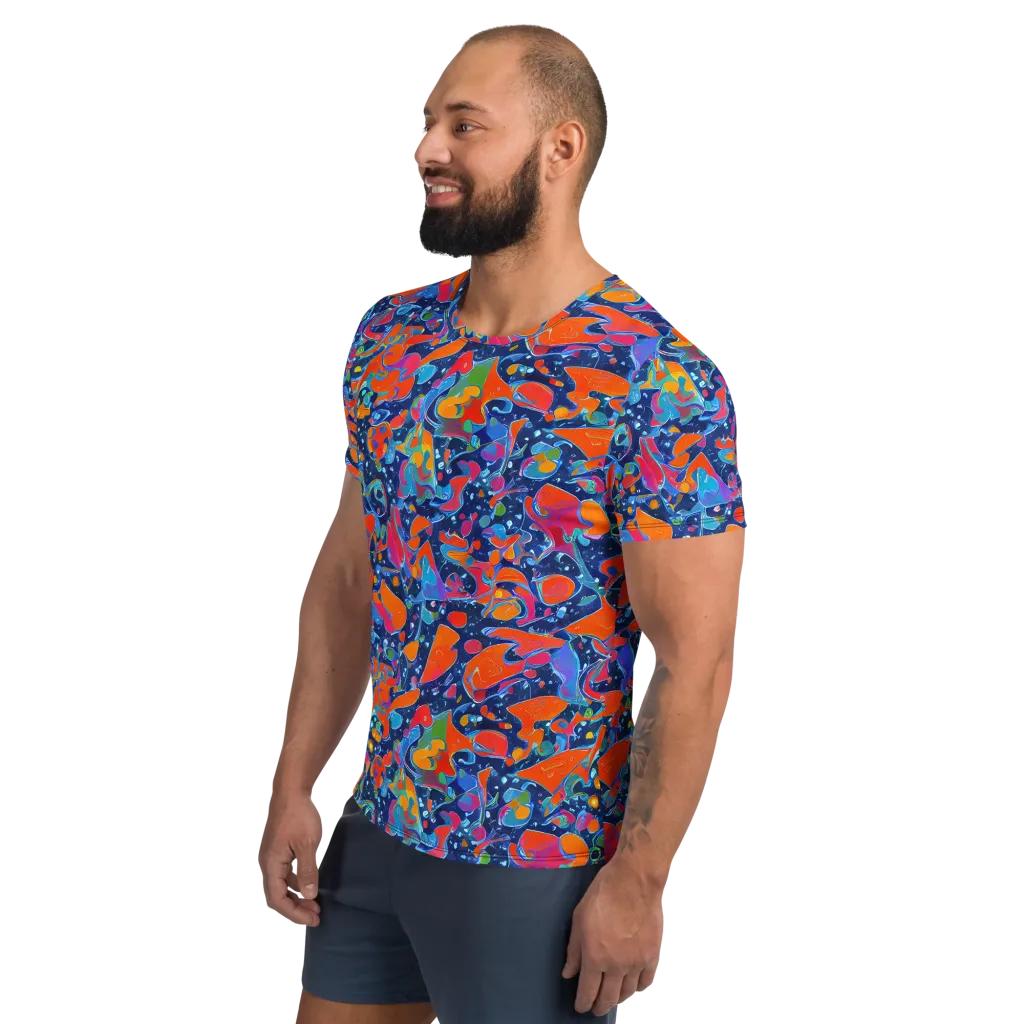 Cosmic Splatter on Men's Athletic T-Shirt — Left