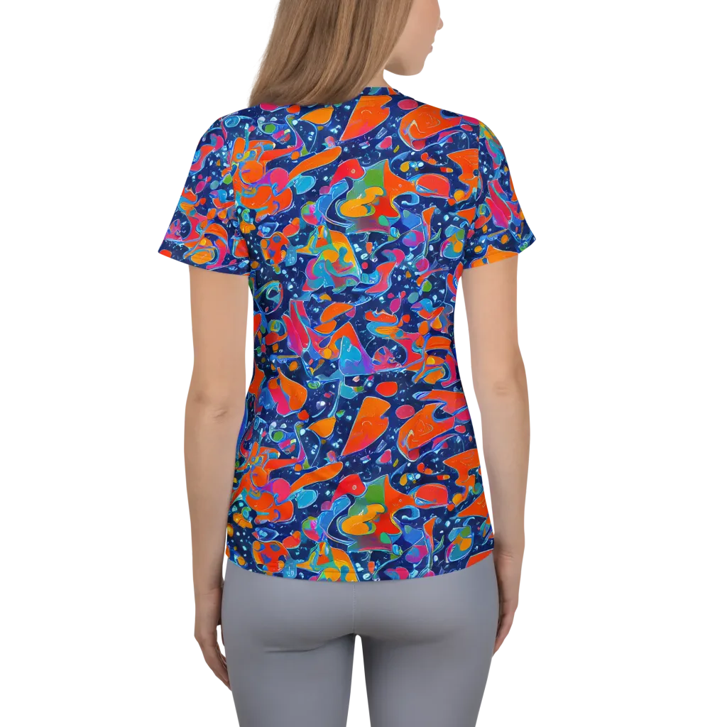 Cosmic Splatter on Women's Athletic T-Shirt — Back