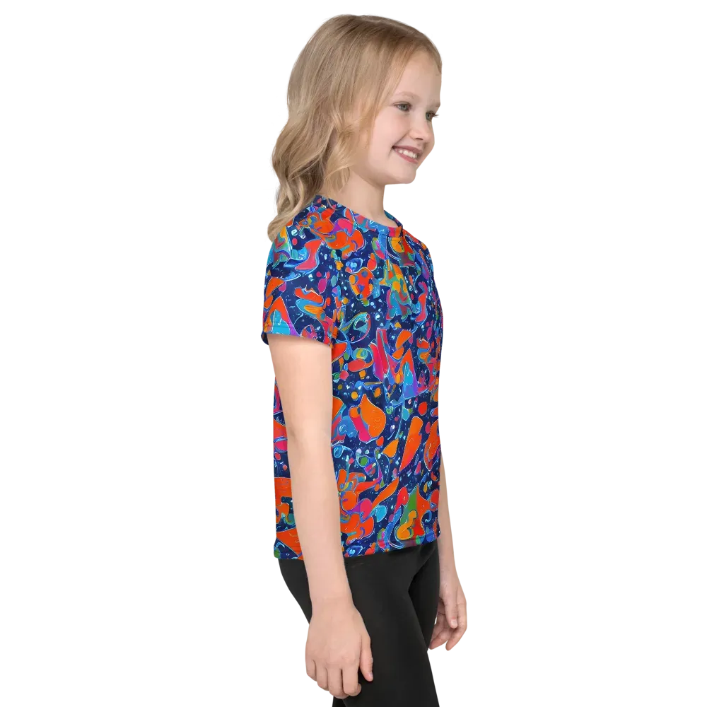 Cosmic Splatter on Kids Crew Neck T-Shirt — Right