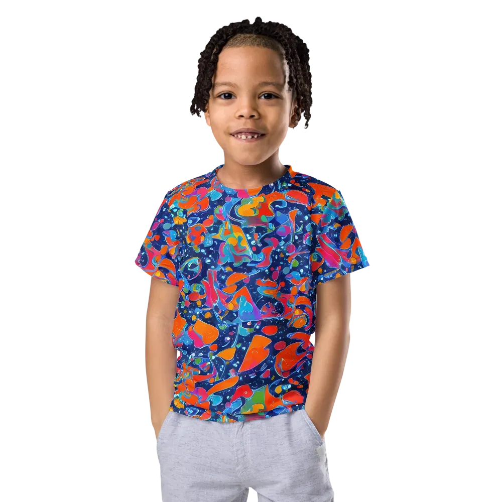 Cosmic Splatter on Kids Crew Neck T-Shirt — Front