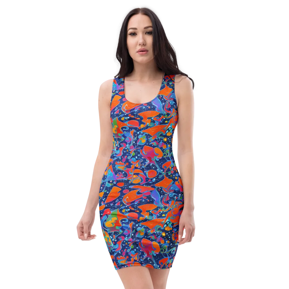 Cosmic Splatter on Bodycon Dress — Front