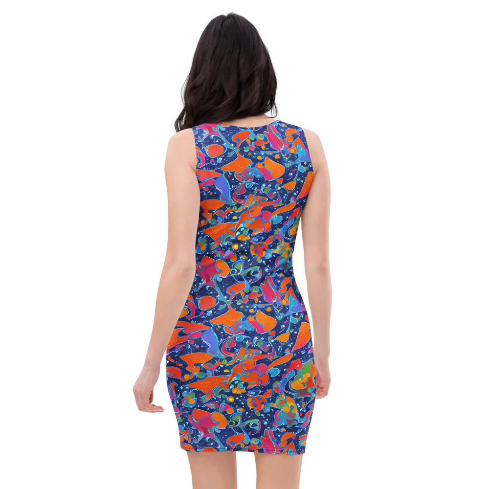 Cosmic Splatter on Bodycon Dress — Back