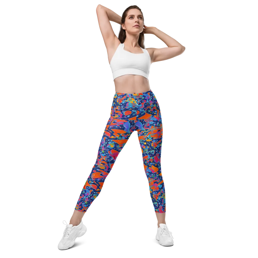 Cosmic Splatter on Leggings with Pockets — Front