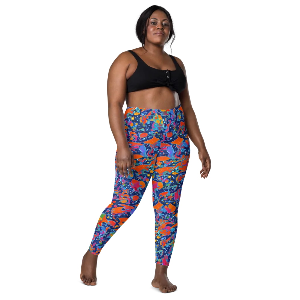 Cosmic Splatter on Leggings with Pockets — Front