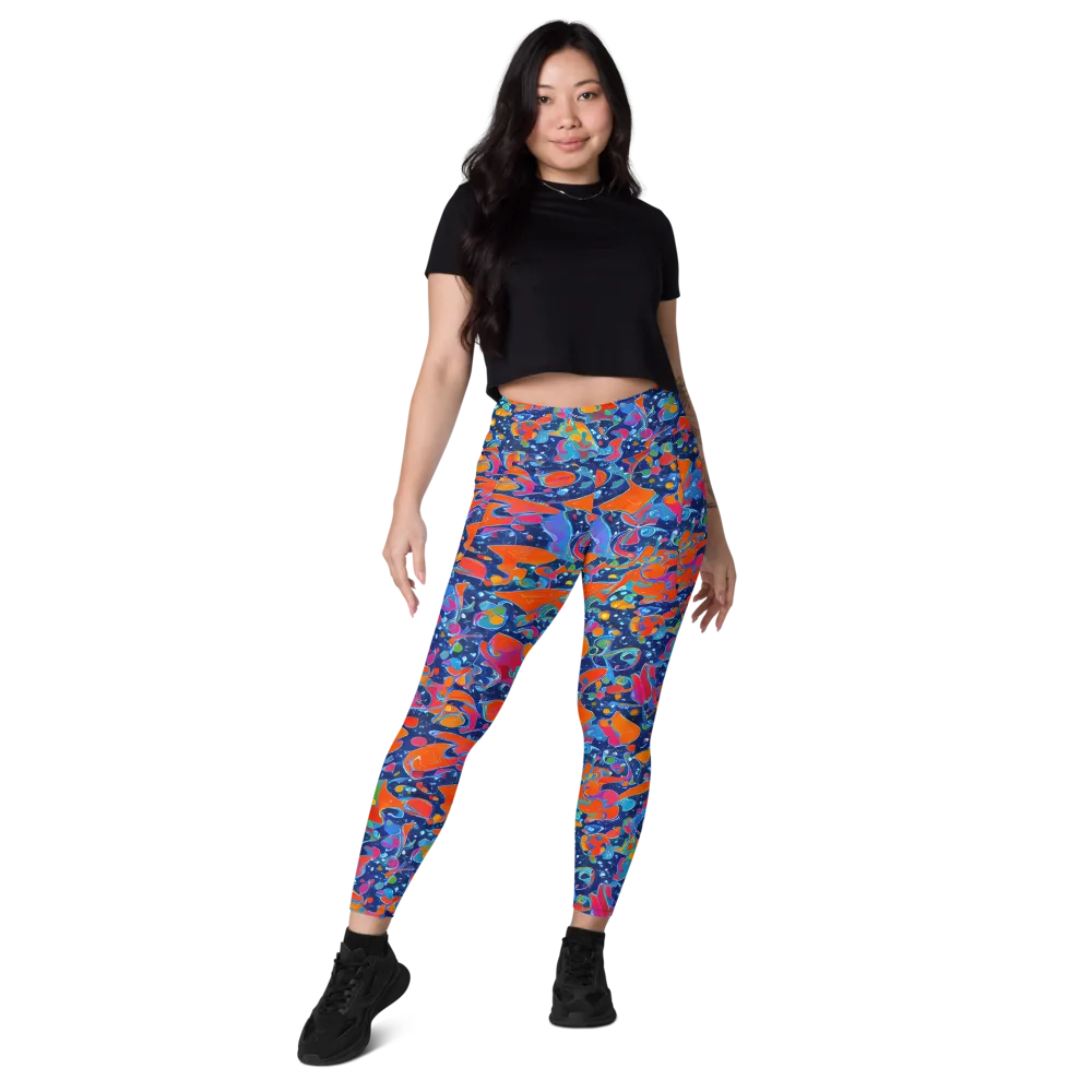 Cosmic Splatter on Leggings with Pockets — Front