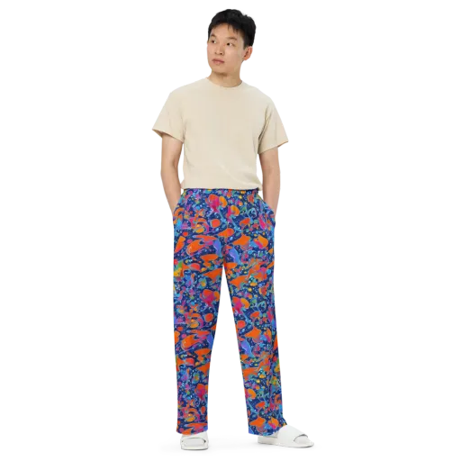 Cosmic Splatter on a Wide-Leg Pants