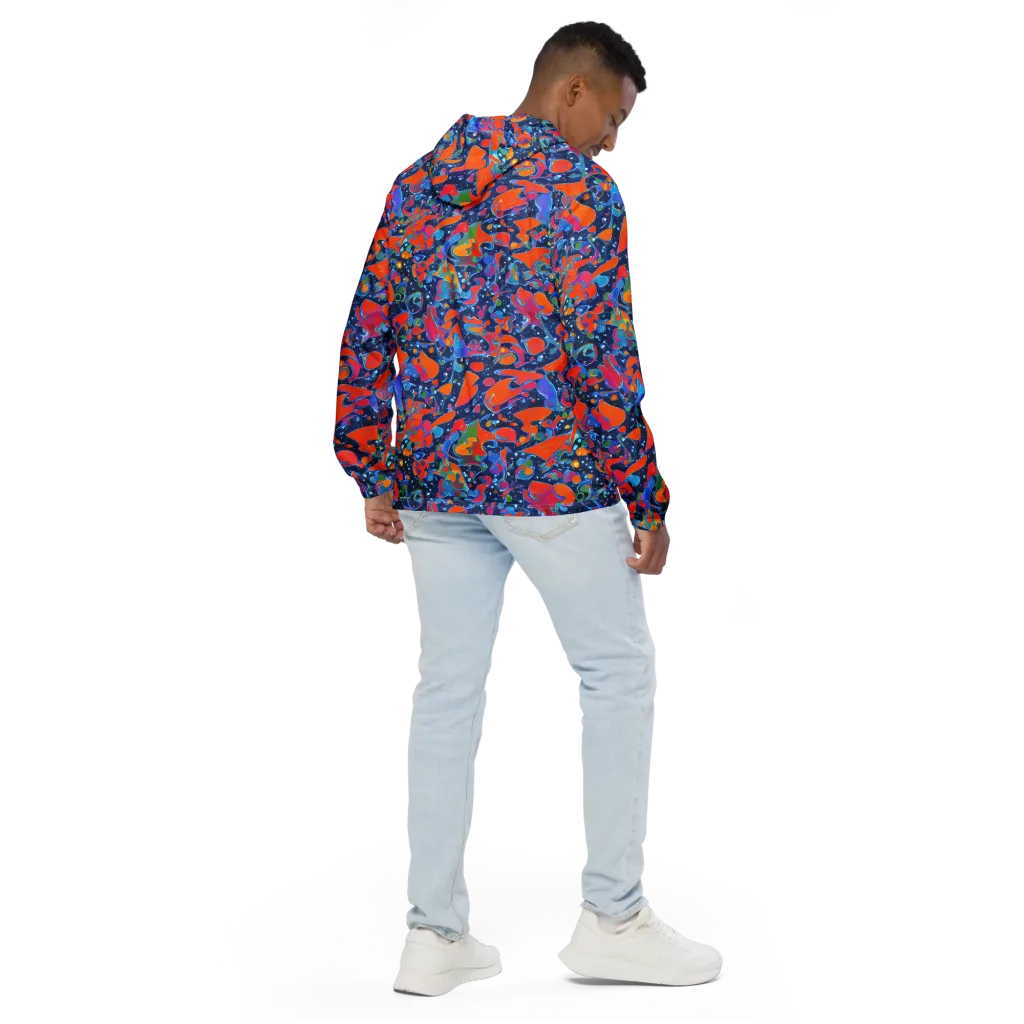 Cosmic Splatter on Men's Windbreaker — Back