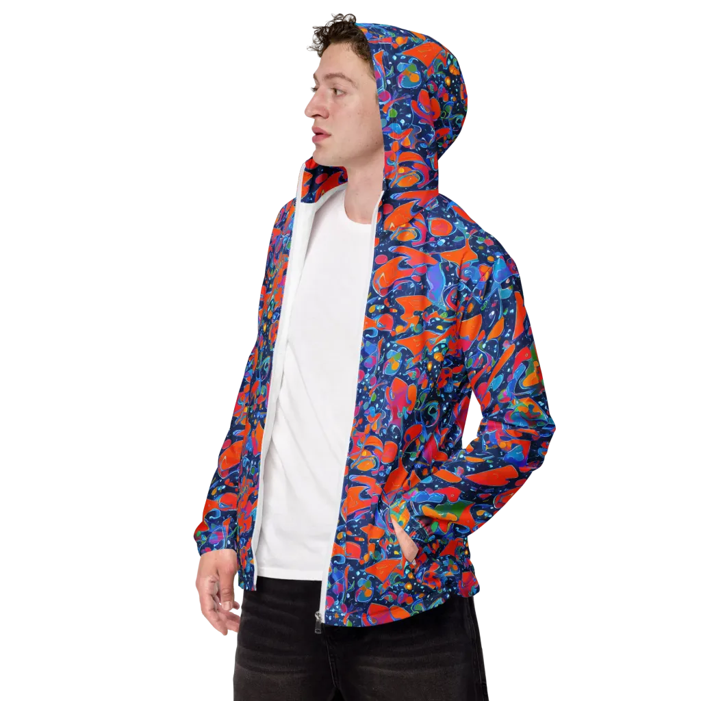 Cosmic Splatter on Men's Windbreaker — Left Front