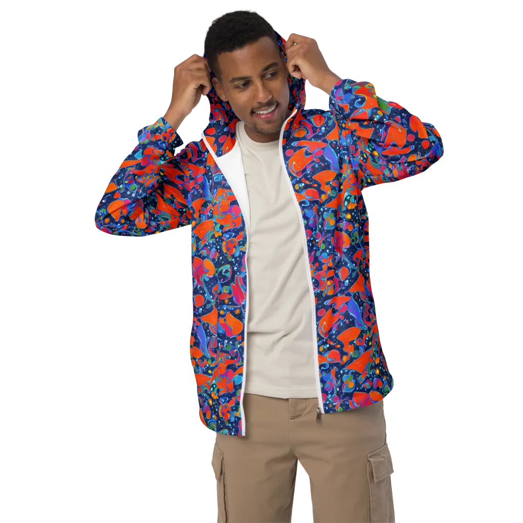 Cosmic Splatter on Men's Windbreaker — Front