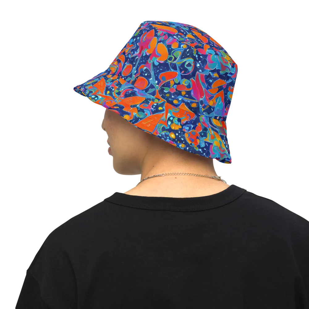 Cosmic Splatter on Reversible Bucket Hat — Back Inside