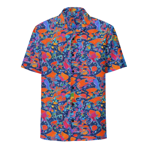 Cosmic Splatter on a Button Shirt