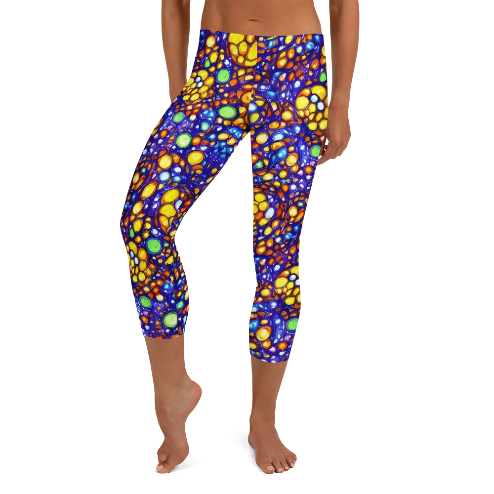 Cobalt Nectar on Capri Leggings — Front