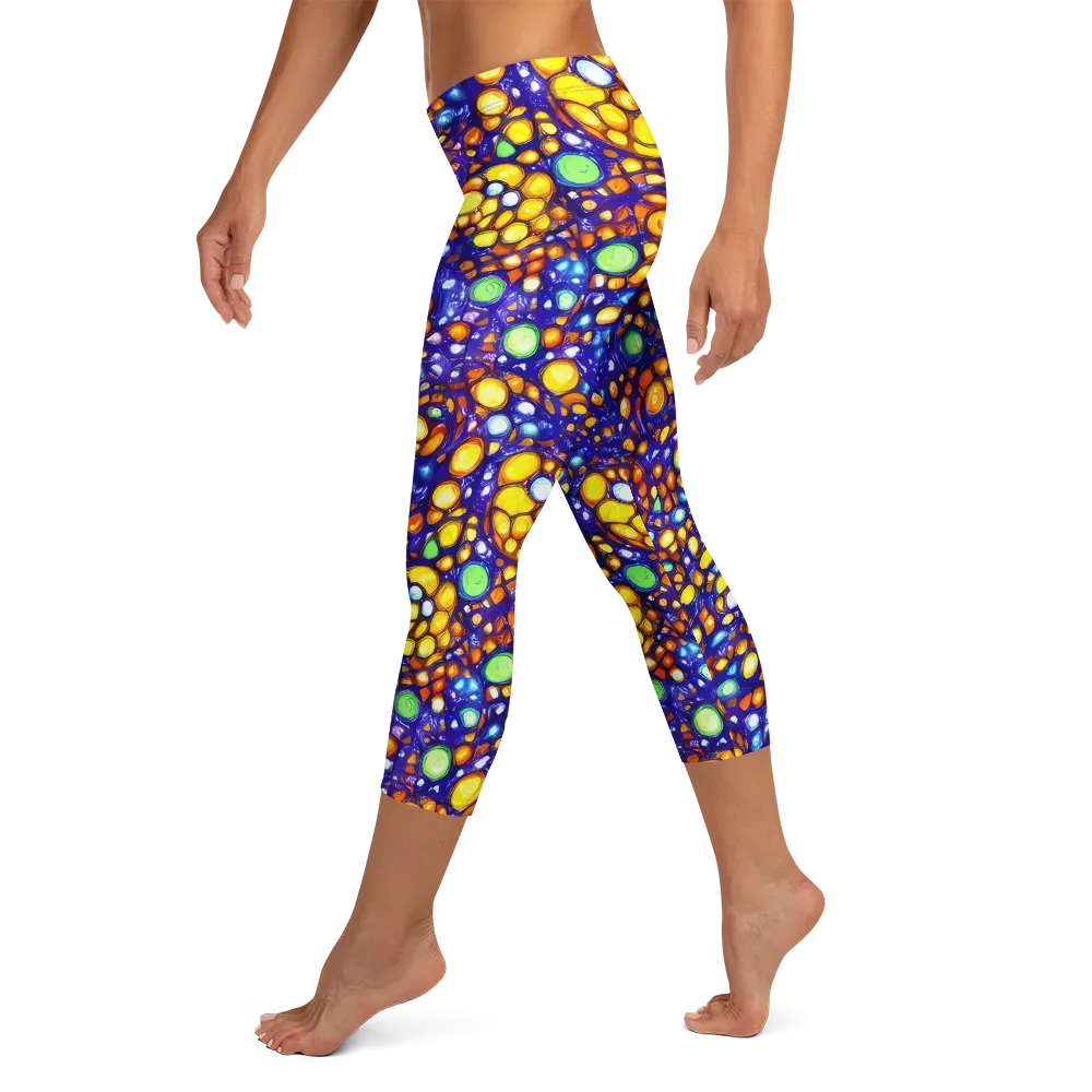 Cobalt Nectar on Capri Leggings — Left