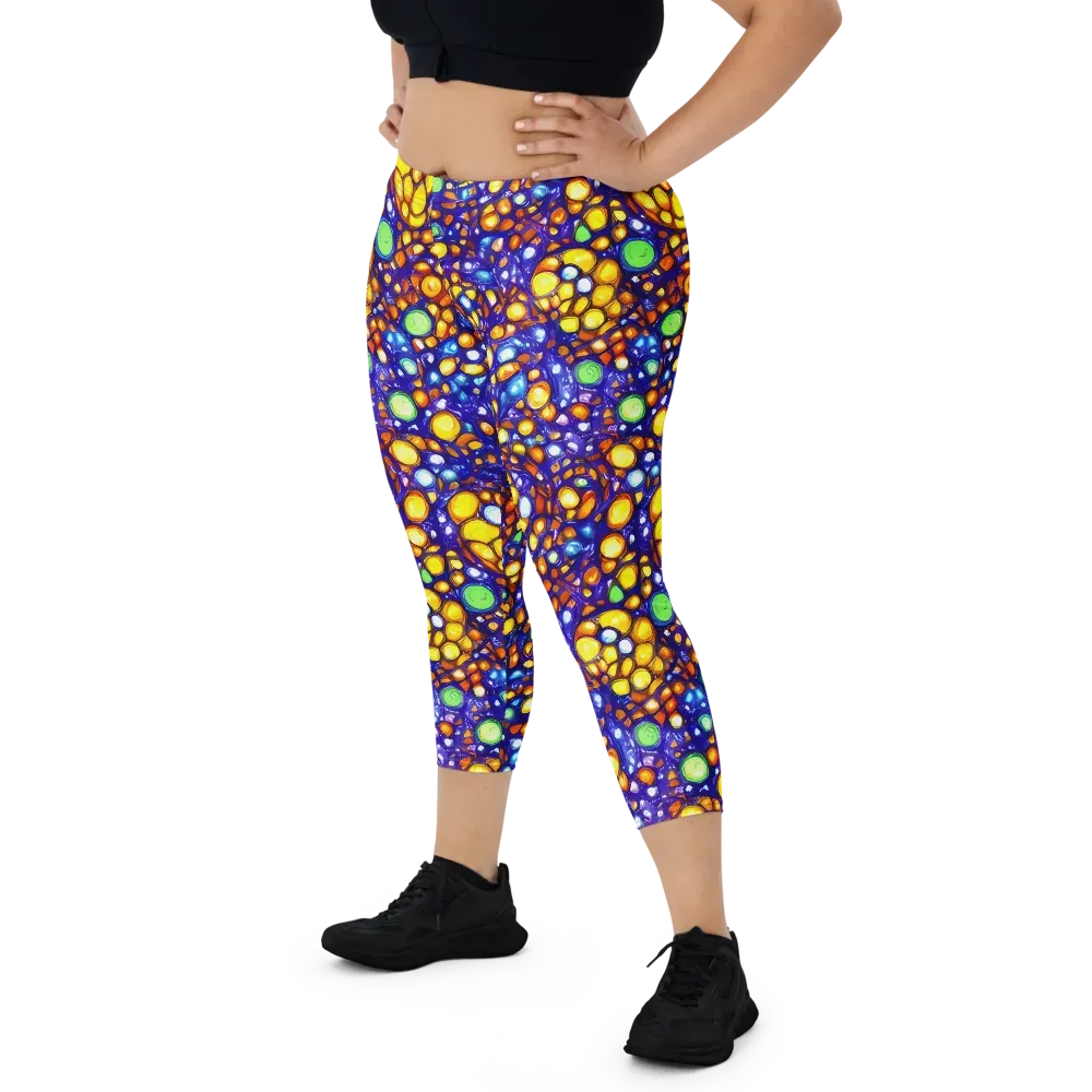 Cobalt Nectar on Capri Leggings — Front