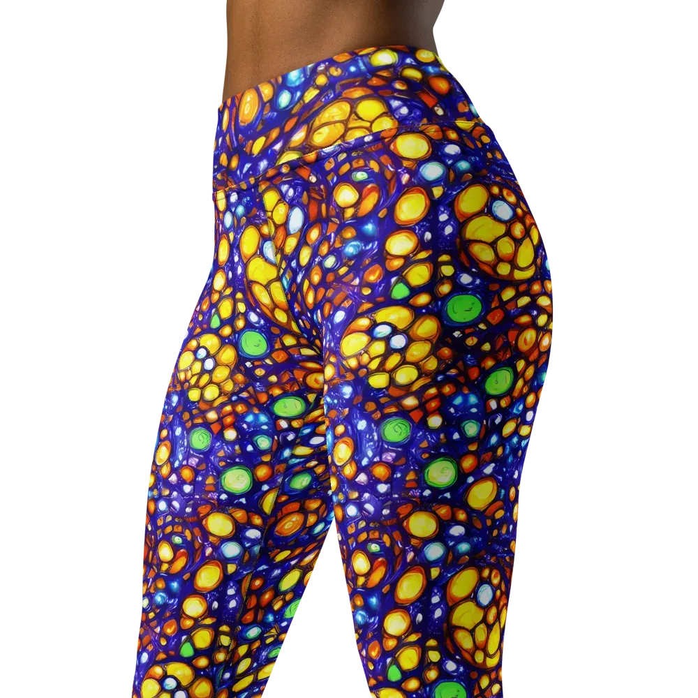 Cobalt Nectar on Yoga Leggings — Left Front