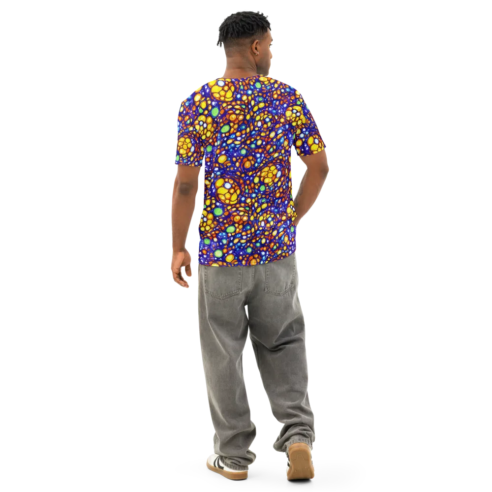 Cobalt Nectar on Men's Cotton Crew Neck T-Shirt — Back
