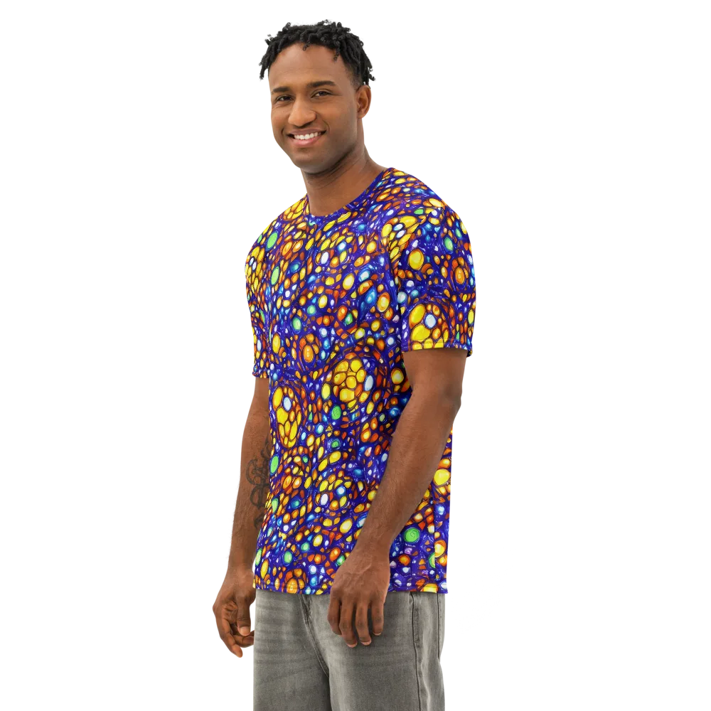 Cobalt Nectar on Men's Cotton Crew Neck T-Shirt — Left Front