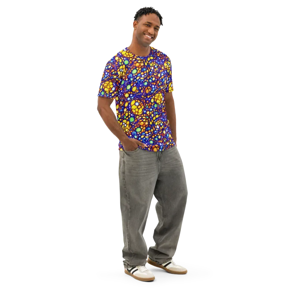 Cobalt Nectar on Men's Cotton Crew Neck T-Shirt — Right Front