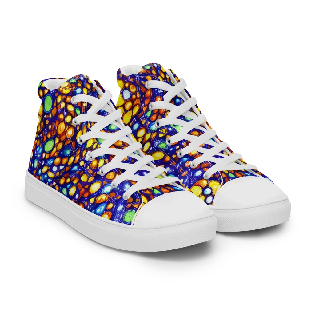 Cobalt Nectar on Men's High Top Canvas Shoes — Right Front