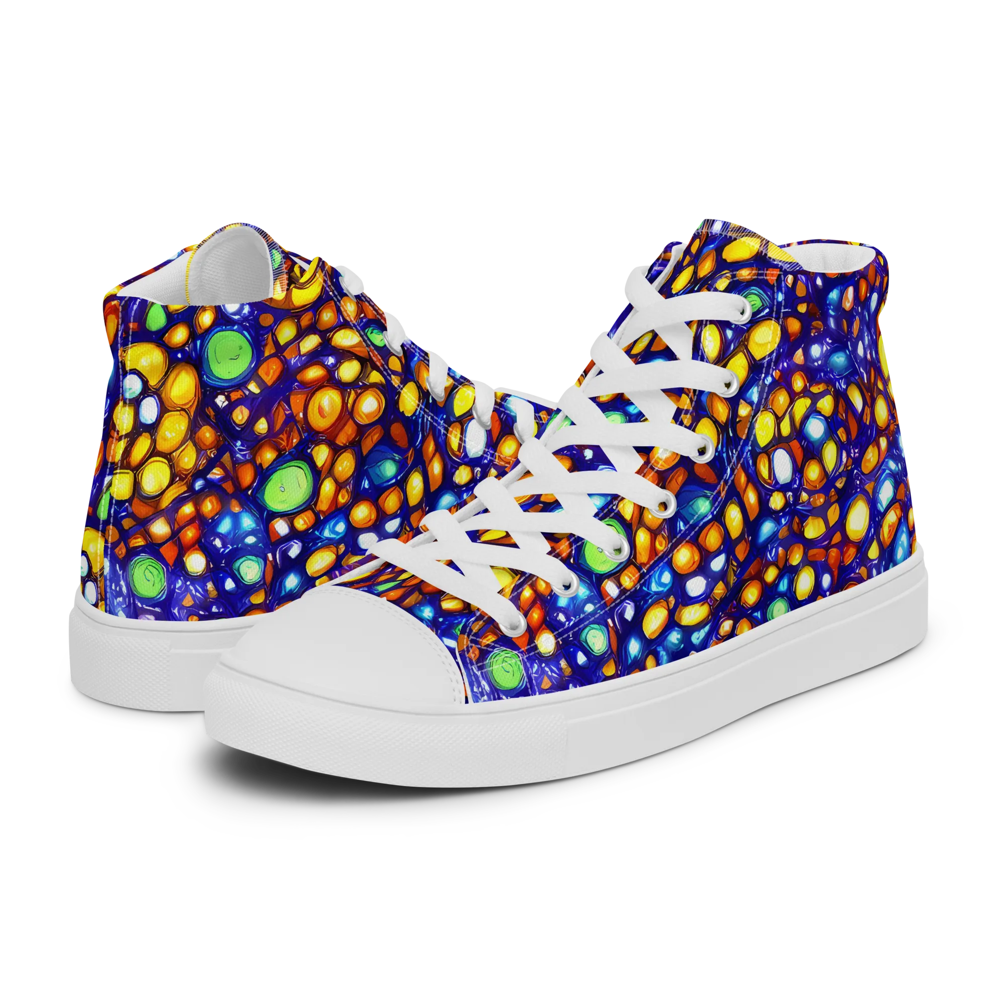 Cobalt Nectar on Men's High Top Canvas Shoes — Left
