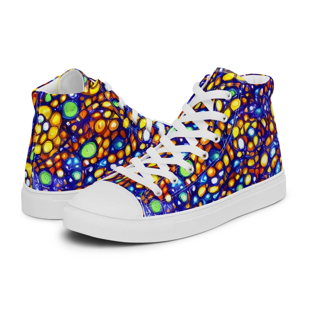 Cobalt Nectar on Men's High Top Canvas Shoes — Left
